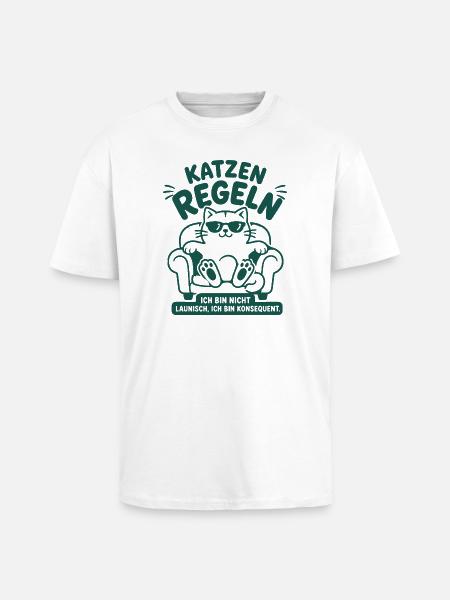 Katzen regeln konsequent Humor - Oversized Heavyweight Unisex T-Shirt - Weiß