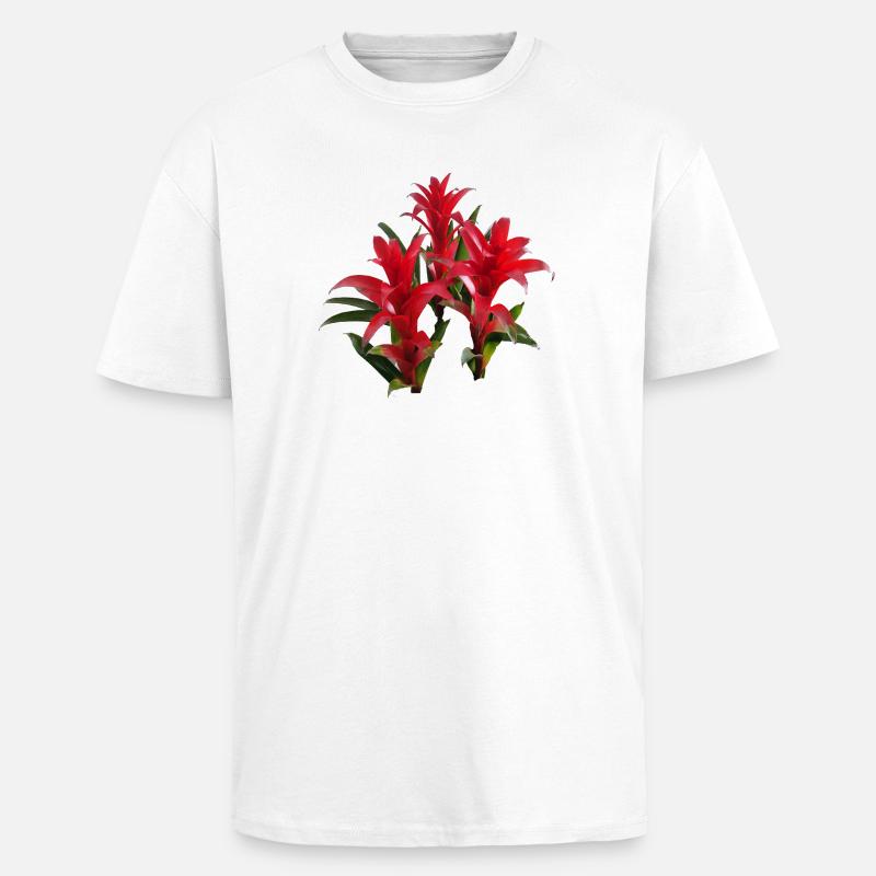 Vibrant_Red_Bromeliads - Oversized Heavyweight Unisex T-Shirt - Weiß