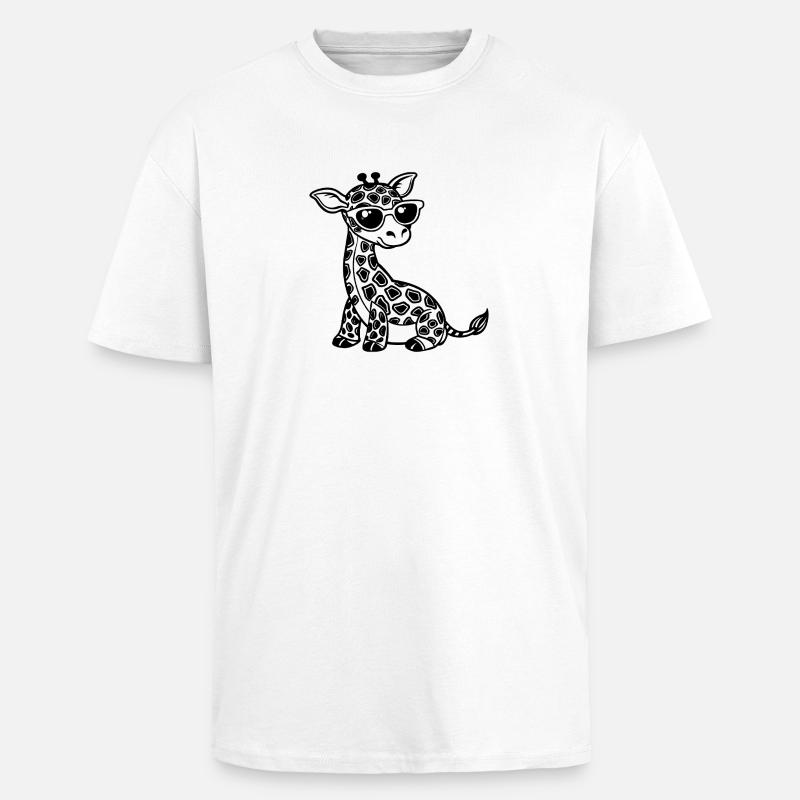 De jolies bébés girafes - T-shirt unisexe oversize épais - blanc