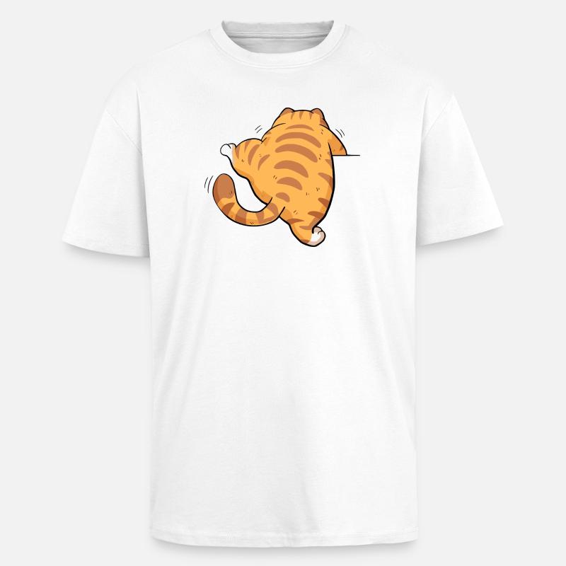 Back view tabby kitten - Unisex Oversized Heavyweight T-shirt - white