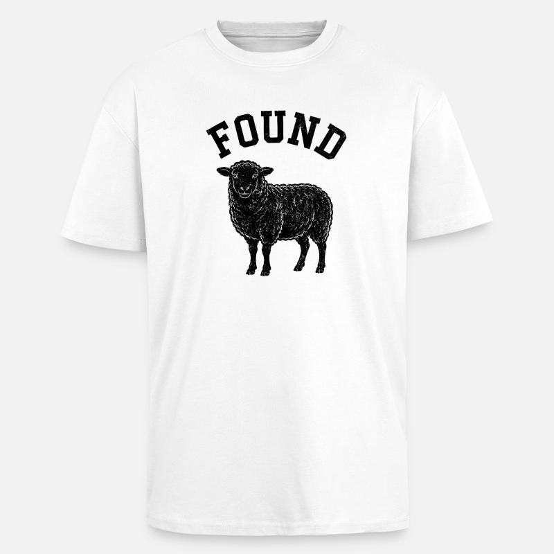 Silhouette de mouton trouvée - T-shirt unisexe oversize épais - blanc