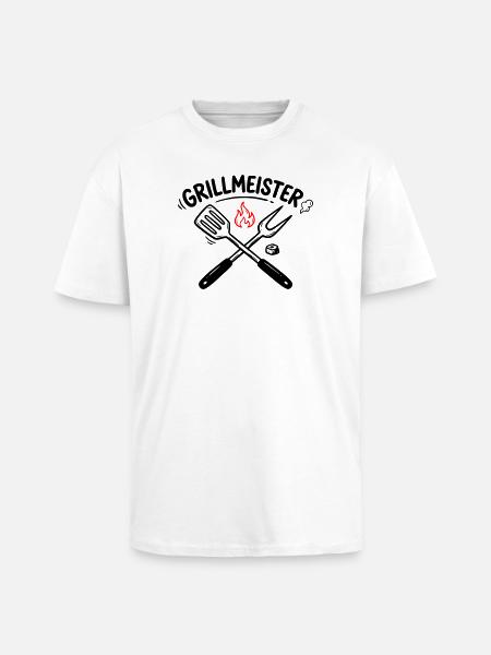 Grillmeister BBQ Grillen Pitmaster Männer - Oversized Heavyweight Unisex T-Shirt - Weiß