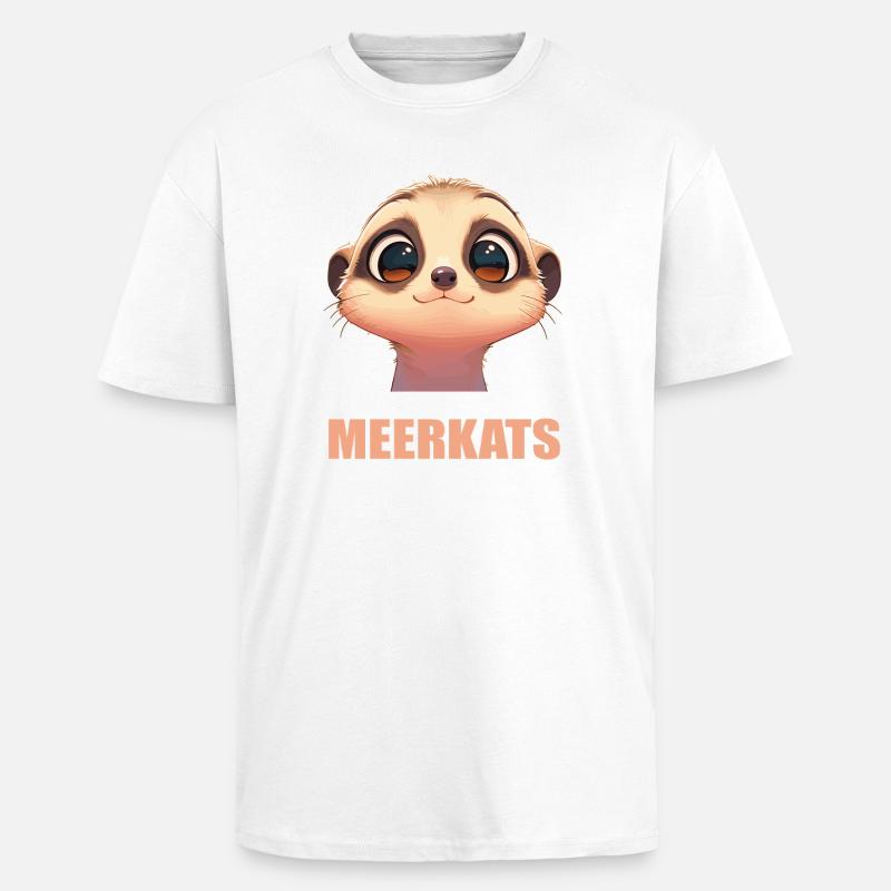 Suricate Erdmännchen - T-shirt unisexe oversize épais - blanc