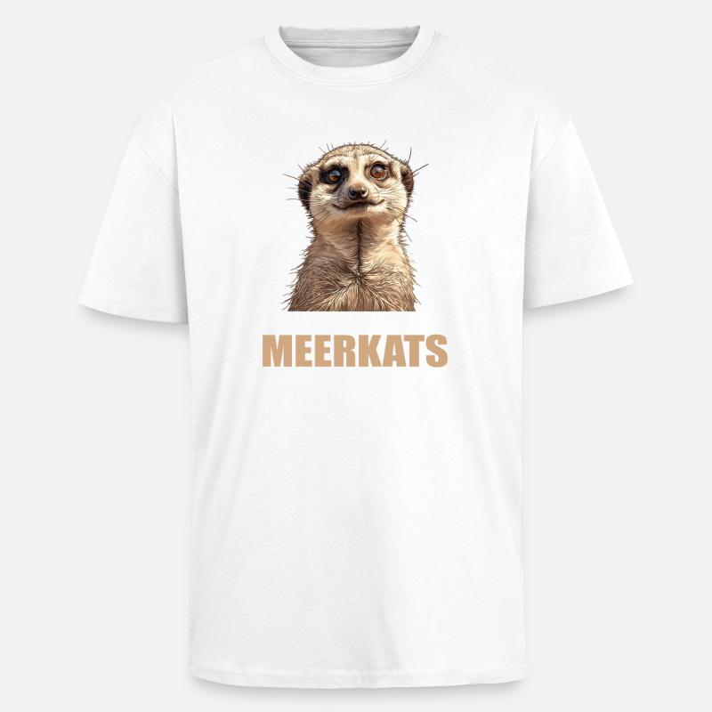 Suricate Erdmännchen - T-shirt unisexe oversize épais - blanc