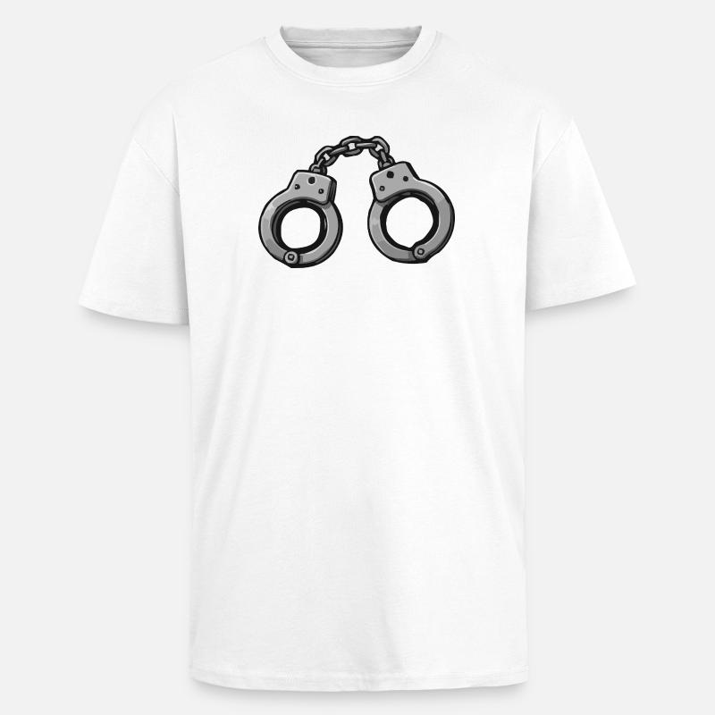 Graphique des menottes - T-shirt unisexe oversize épais - blanc