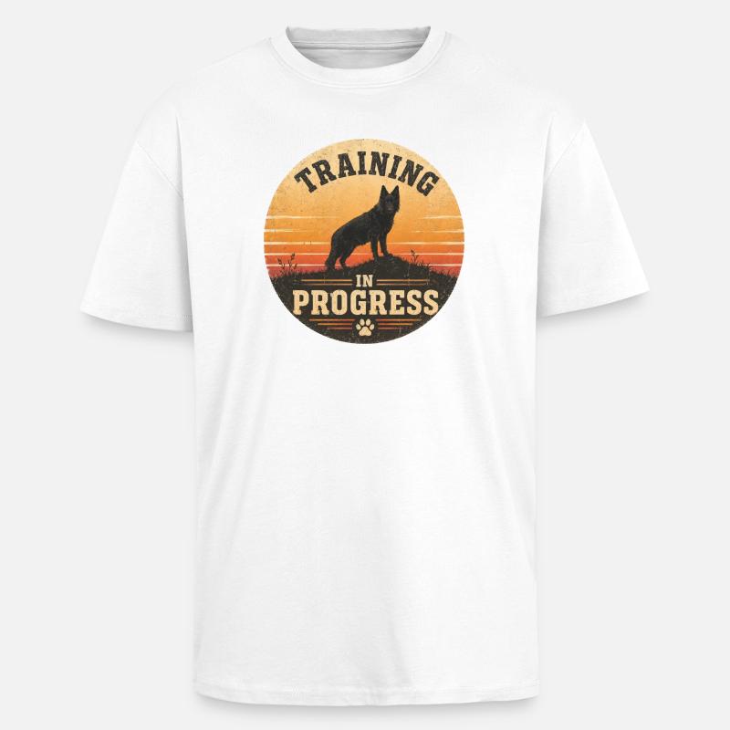 Training in Progress - Unisex Oversized Heavyweight T-shirt - white