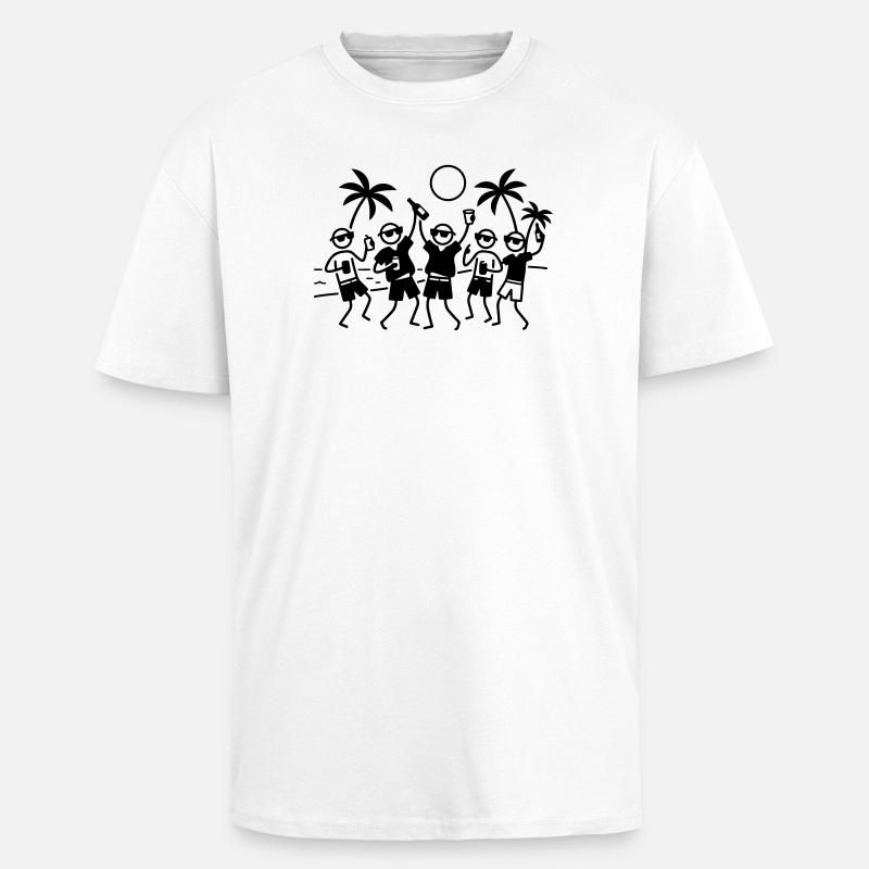 Party Group Beach - T-shirt unisexe oversize épais - blanc