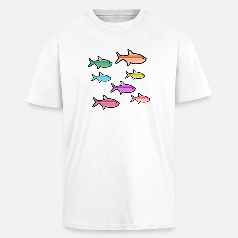 Poissons - T-shirt unisexe oversize épais - blanc