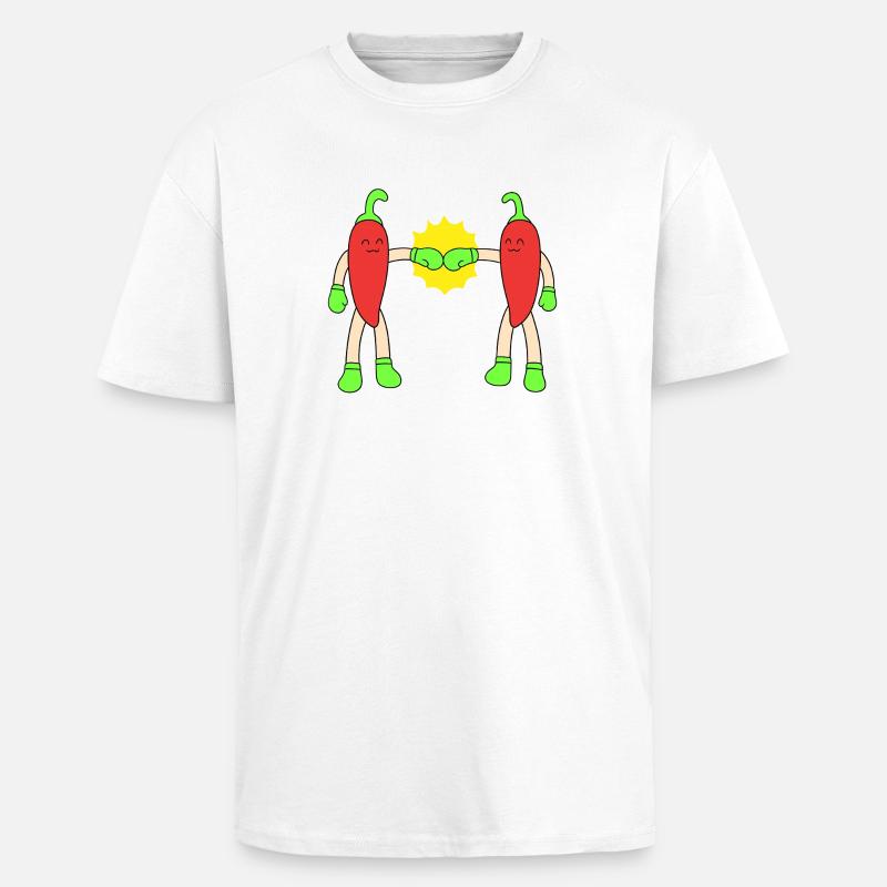 Coup de poing chili - T-shirt unisexe oversize épais - blanc