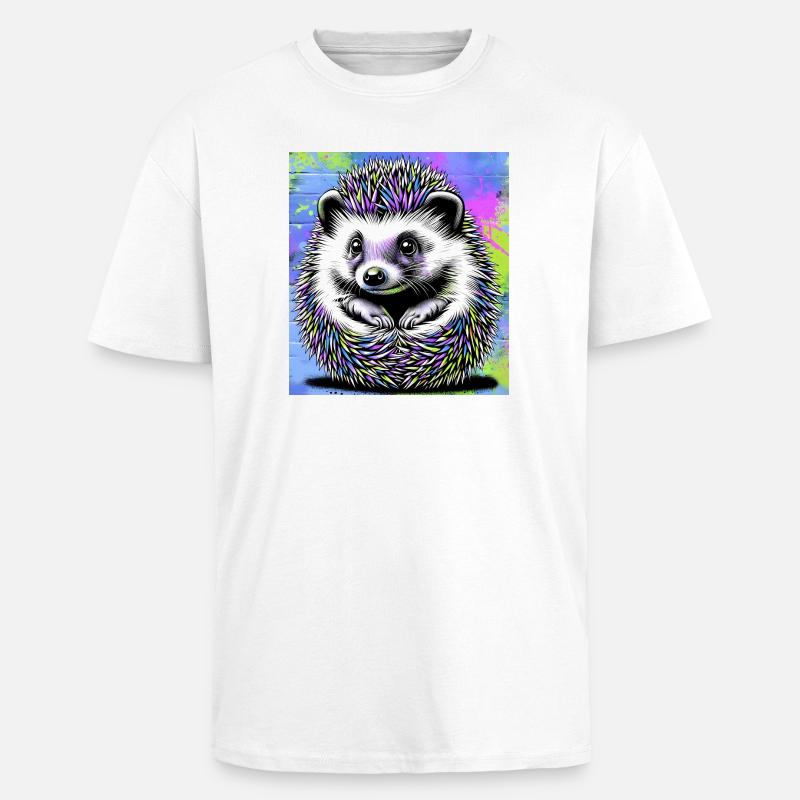 hérisson - T-shirt unisexe oversize épais - blanc