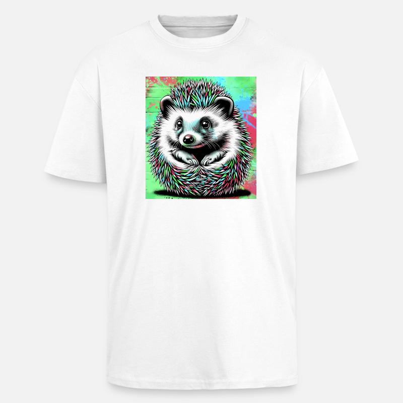 hérisson - T-shirt unisexe oversize épais - blanc