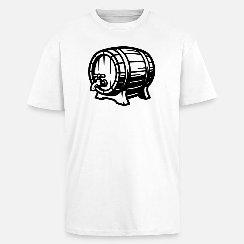 Bierfass Symbol Bier - Oversized Heavyweight Unisex T-Shirt - Weiß