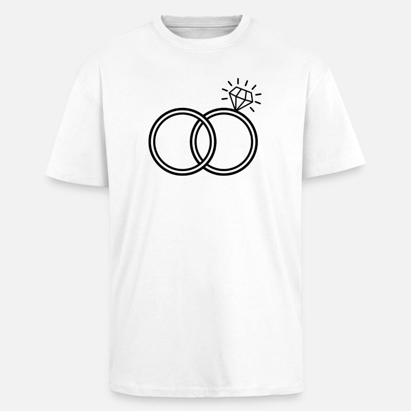 Bague en diamant - T-shirt unisexe oversize épais - blanc