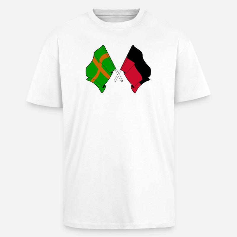 Drapeaux unis de Nimègue - T-shirt unisexe oversize épais - blanc