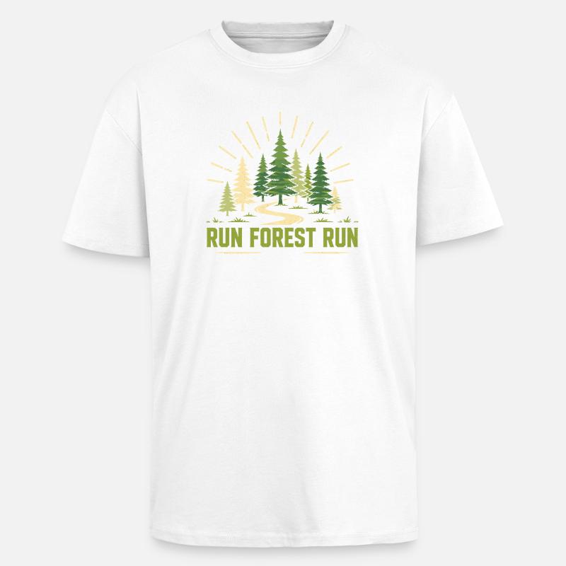 Trailrunning – Run Forest Run - Oversized Heavyweight Unisex T-Shirt - Weiß