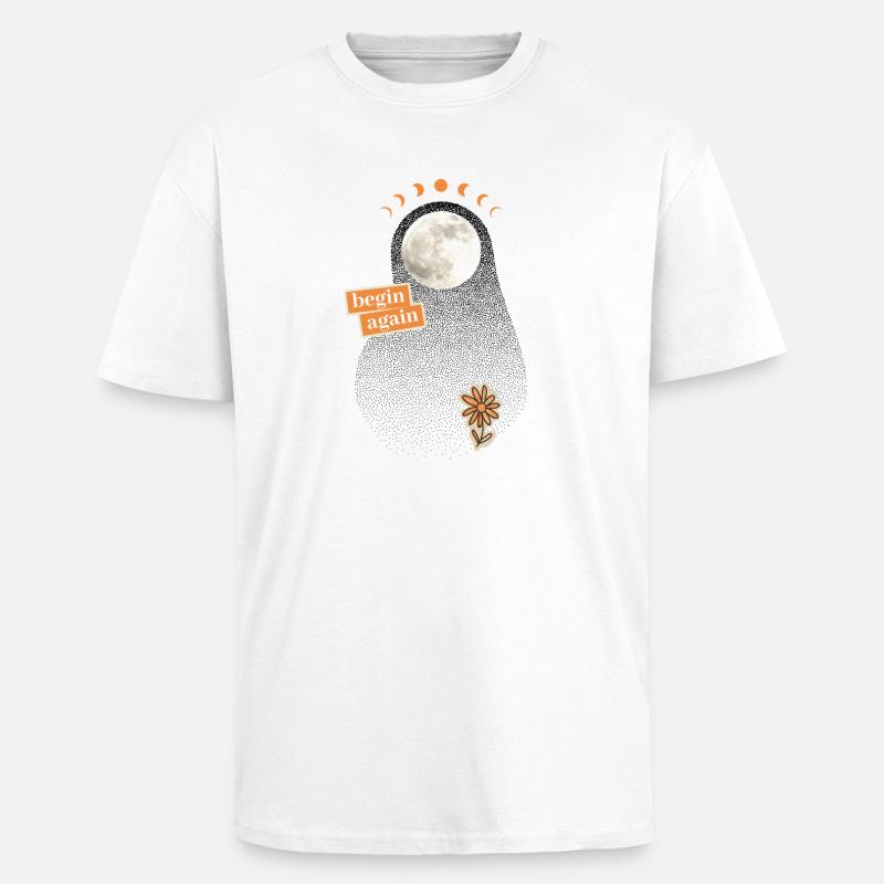New beginning: begin again - Unisex Oversized Heavyweight T-shirt - white