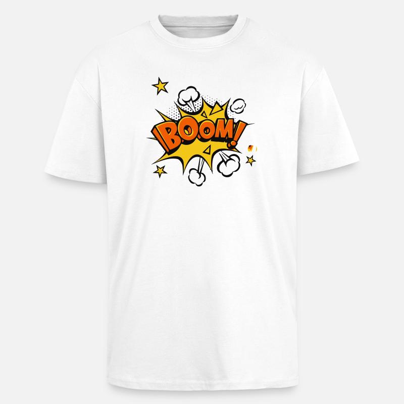Boom Comic Explosion - Unisex Oversized Heavyweight T-shirt - white