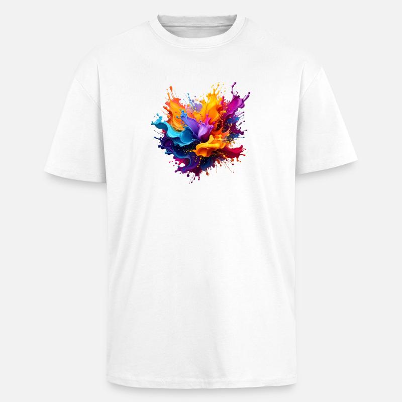 Paint Splash Explosion - Unisex Oversized Heavyweight T-shirt - white