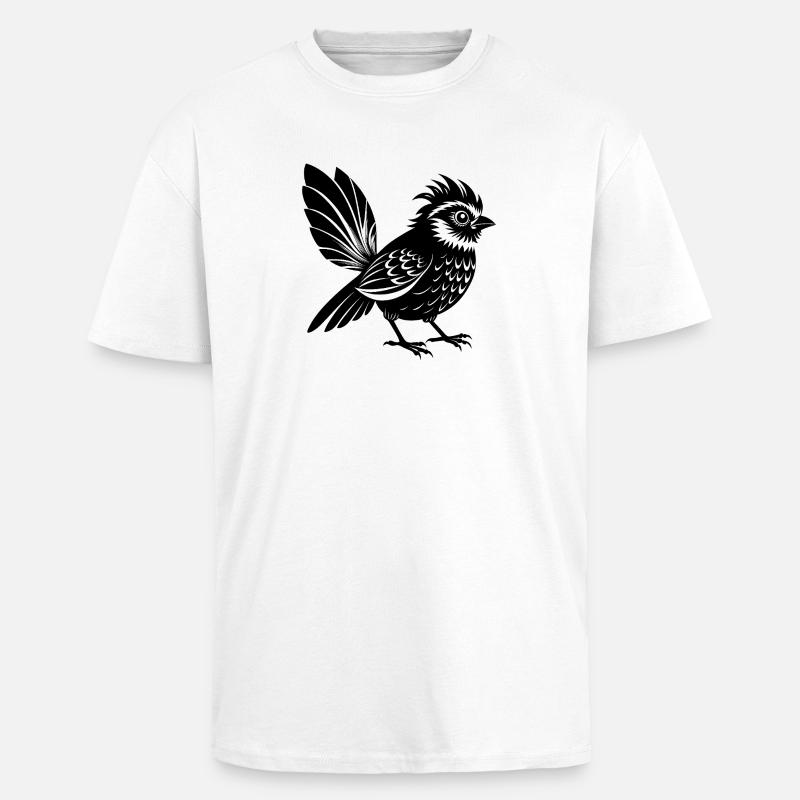 Fantail-Vogel - Oversized Heavyweight Unisex T-Shirt - Weiß
