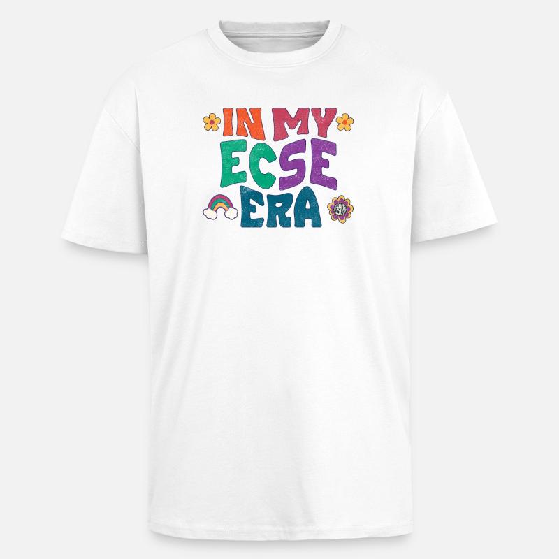 À mon époque ECSE - T-shirt unisexe oversize épais - blanc