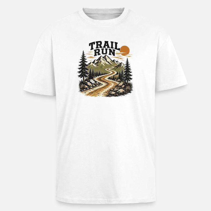 course sur sentier - T-shirt unisexe oversize épais - blanc
