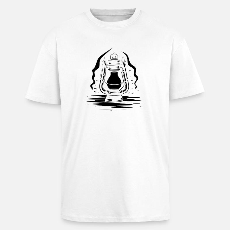 Dessin de lanterne - T-shirt unisexe oversize épais - blanc
