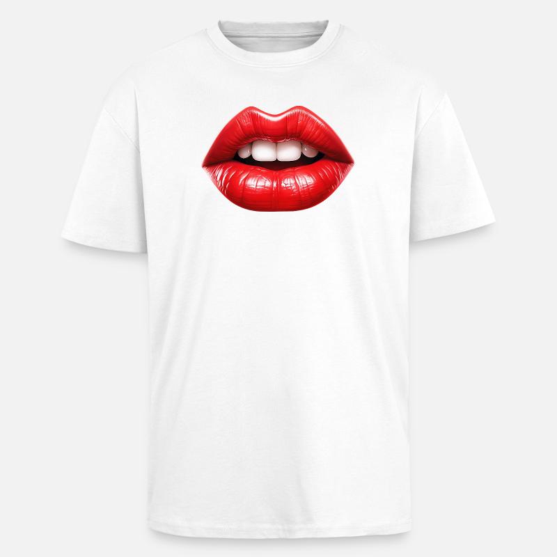 Lipps, Design #4 - T-shirt unisexe oversize épais - blanc