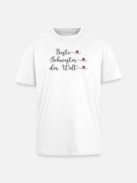 Beste Schwester der Welt - Oversized Heavyweight Unisex T-Shirt - Weiß