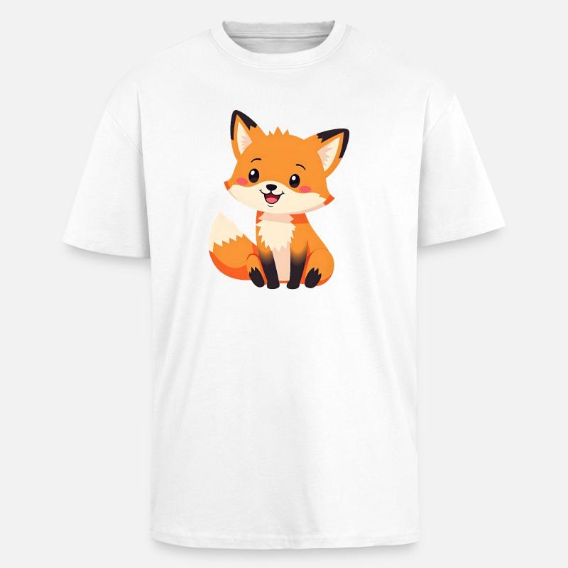 Fuchs - Oversized Heavyweight Unisex T-Shirt - Weiß