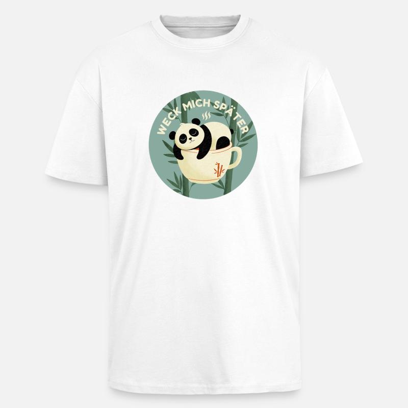 Verträumter Panda - Oversized Heavyweight Unisex T-Shirt - Weiß