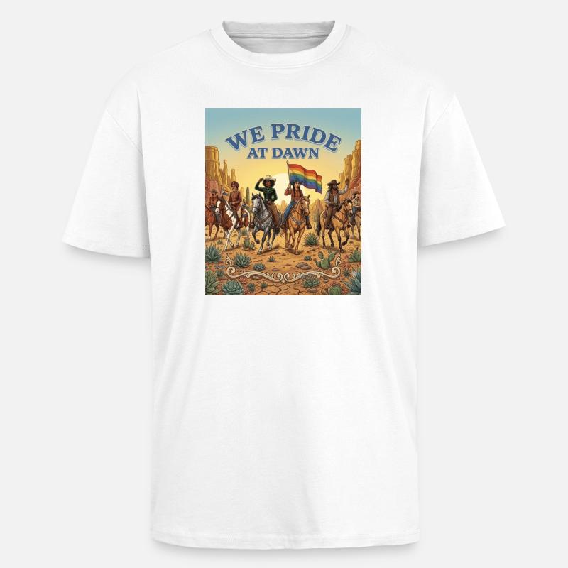 Dawn Pride Riders - Unisex Oversized Heavyweight T-shirt - white