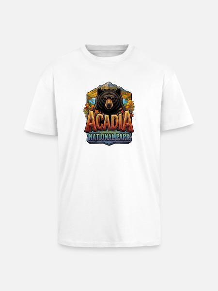 Bear in Acadia National Park Fall - Unisex Oversized Heavyweight T-shirt - white