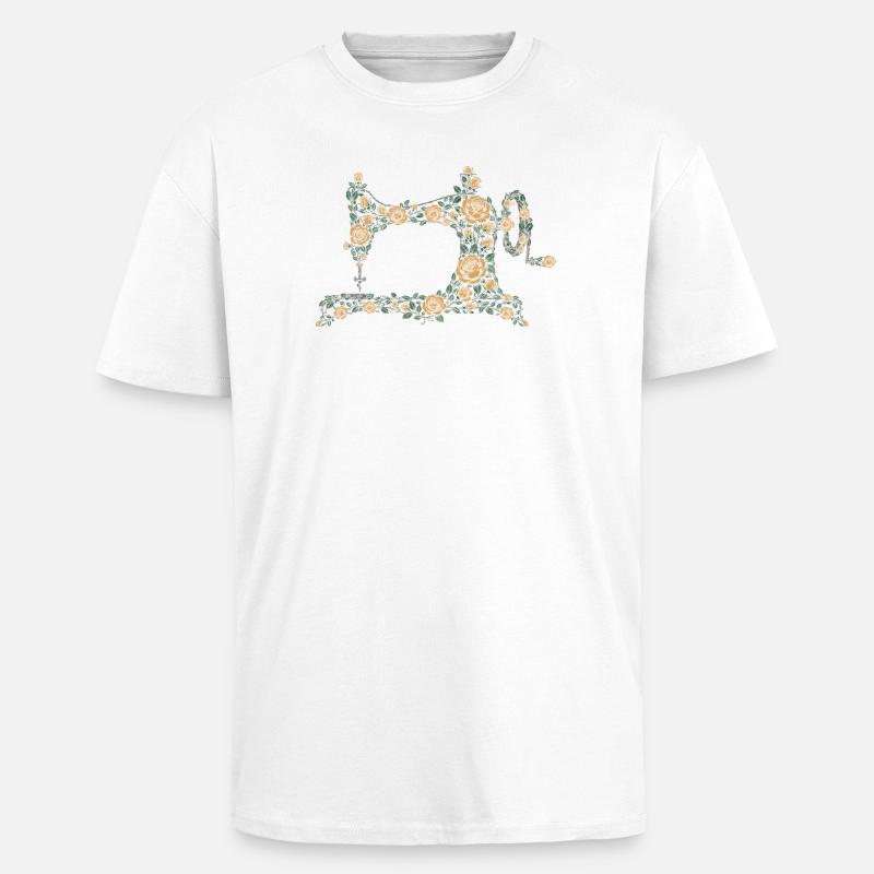 machine à coudre - T-shirt unisexe oversize épais - blanc