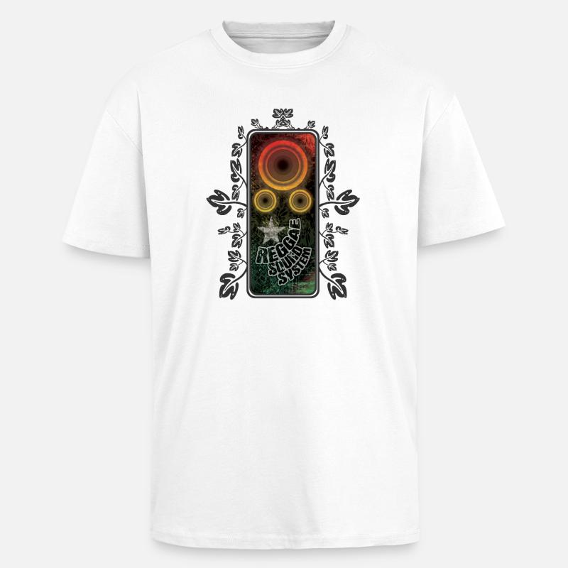 Brillance du système de son reggae - T-shirt unisexe oversize épais - blanc