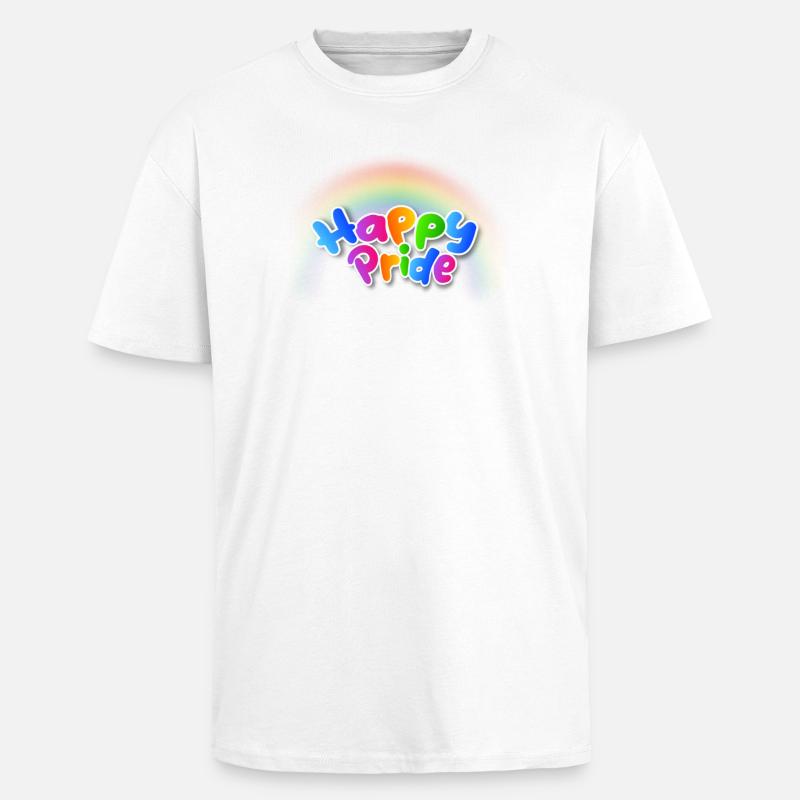 Happy Pride Rainbow Tippfehler - Oversized Heavyweight Unisex T-Shirt - Weiß