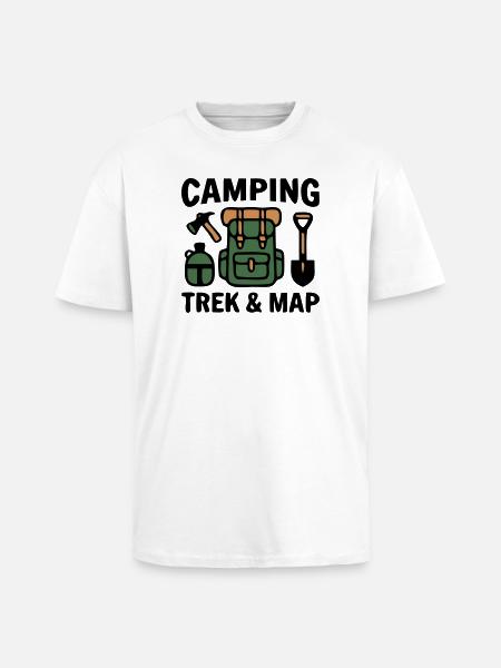 Backpack Trekking Hiking Camping Scout - Unisex Oversized Heavyweight T-shirt - white