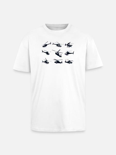 Helicopter Helicopeter - Unisex Oversized Heavyweight T-shirt - white