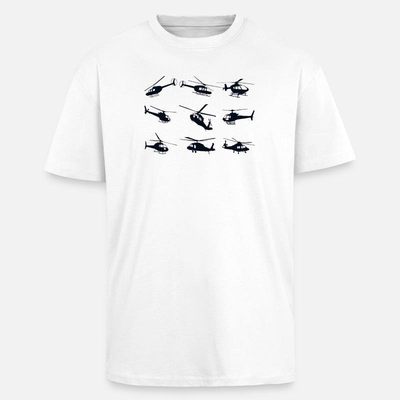 Hubschrauber Helikopeter - Oversized Heavyweight Unisex T-Shirt - Weiß