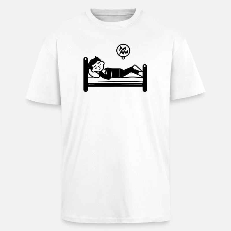 Sleeping Bed - Unisex Oversized Heavyweight T-shirt - white