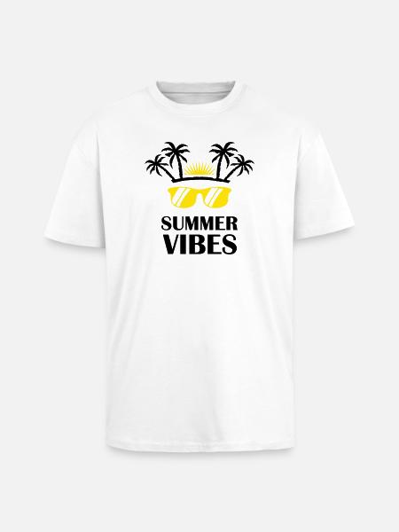 Sunglasses Sunrise Graphic - Unisex Oversized Heavyweight T-shirt - white