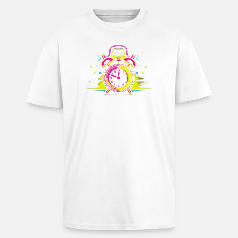 Synthwave de réveil - T-shirt unisexe oversize épais - blanc