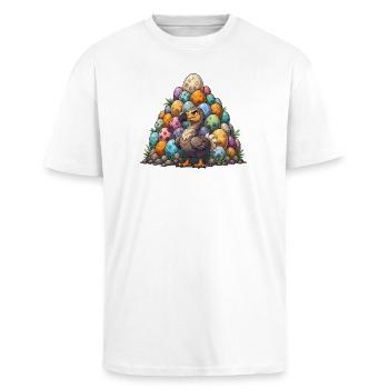 La colline colorée des œufs de dodo - T-shirt unisexe oversize épais - blanc - Devant - Alina (178cm) & Michal (187cm)