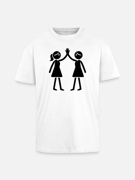 Amitié Meilleures amies - T-shirt unisexe oversize épais - blanc