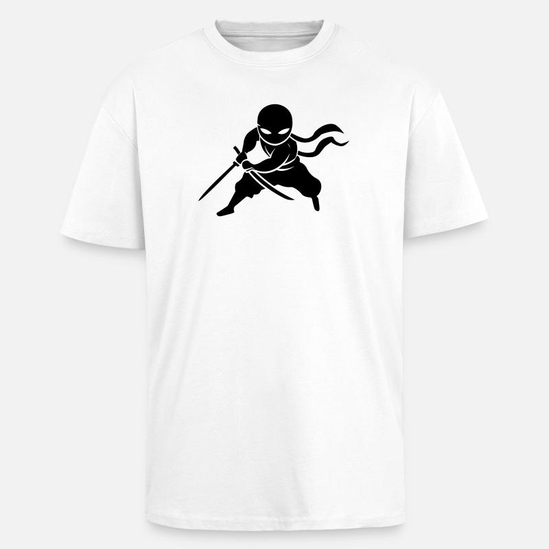 Ninja Samurai - Oversized Heavyweight Unisex T-Shirt - Weiß