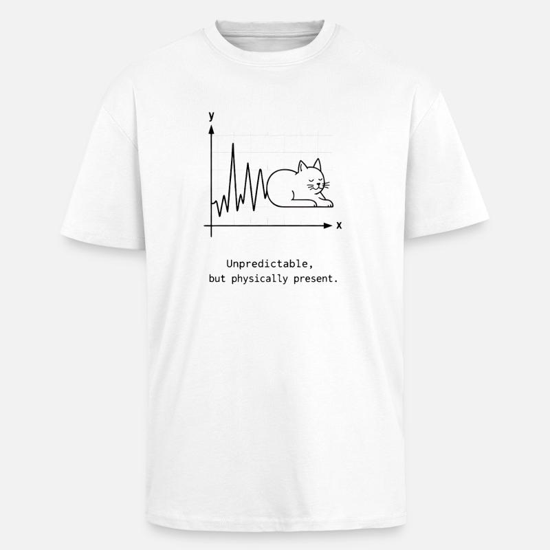 Unpredictable but Physically Present - Unisex Oversized Heavyweight T-shirt - white