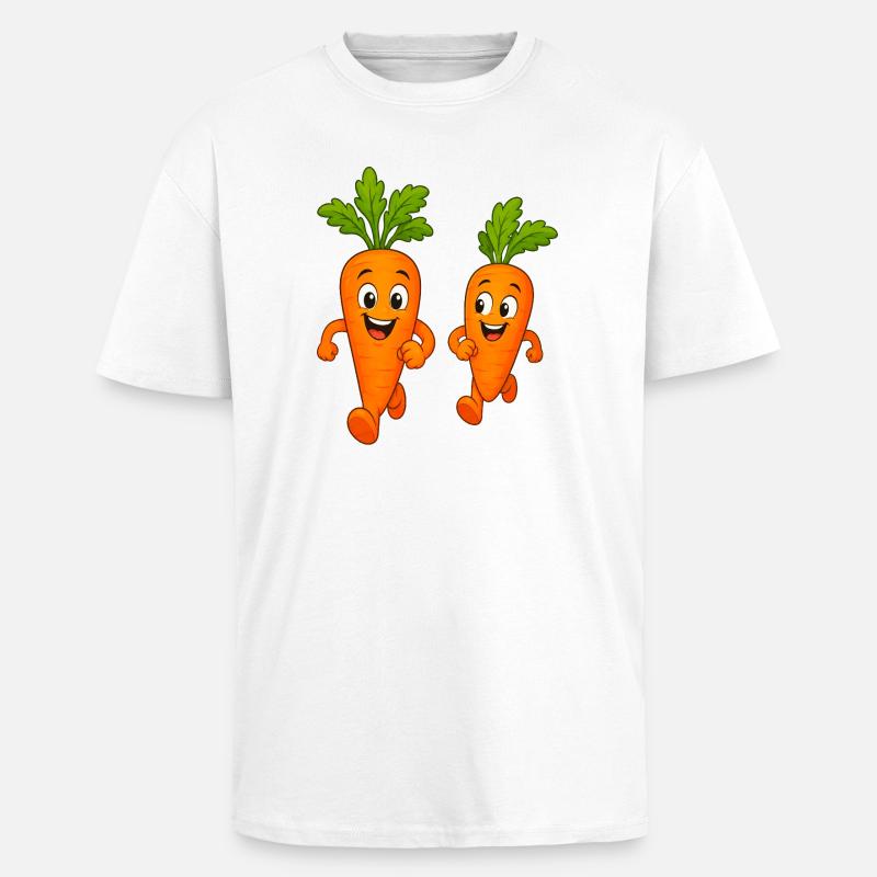 Carrots while jogging - Unisex Oversized Heavyweight T-shirt - white