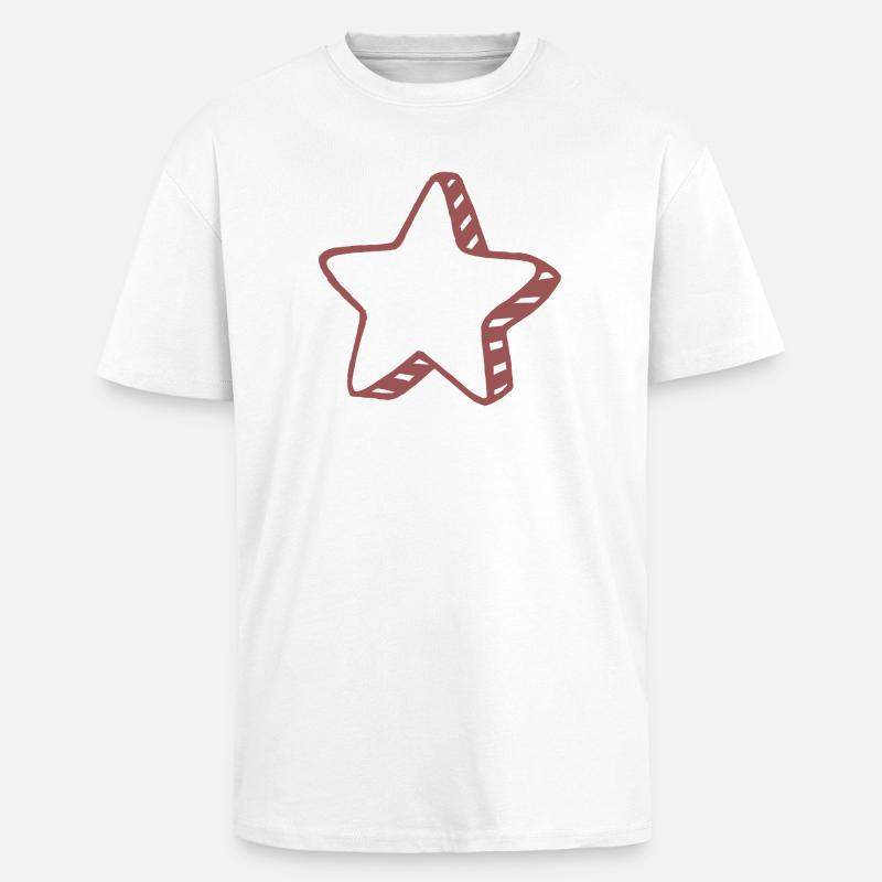 Rustic Doodle Star - Unisex Oversized Heavyweight T-shirt - white
