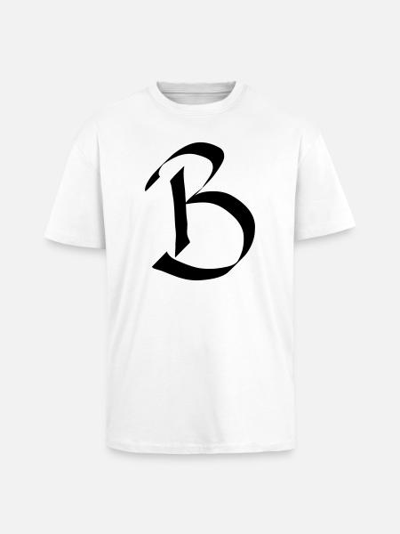 lettre B - T-shirt unisexe oversize épais - blanc