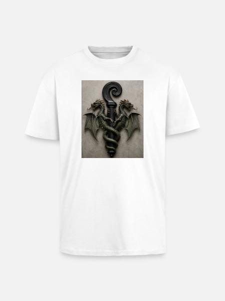 Kites around the handle stick - Unisex Oversized Heavyweight T-shirt - white