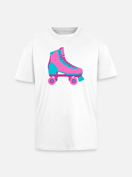 Rollschuh Rollschuhfahren Roller Derby 80er - Oversized Heavyweight Unisex T-Shirt - Weiß